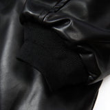 Unisex Winter Cotton Coat Lapel Leather Cotton Jacket Retro Loose PU Leather Coat