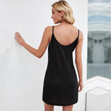 Women Dress Sexy Dress Single-Breasted Spring and Summer Sling Dress