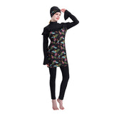 Muslim Bathing Suits Swimsuit Three-Piece High Elastic Swimsuit Beachwear with Hat