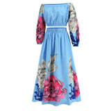 Women Date Dress Autumn Winter Retro Backless Long Sleeves Short Top A- line Long Skirt Suit
