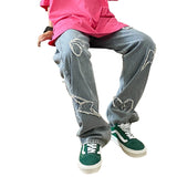 Men Jeans Hip Hop Jeans Men's Summer Loose Straight Trousers