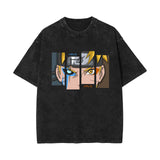 Summer washed old retro short-sleeved T-shirt