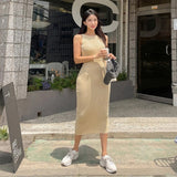 Women Dresses round Neck Sleeveless Dress Sexy