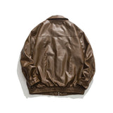 Unisex Shirts Fall Multi-Pocket Leather Coat