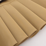 Women Skirt PU Leather Pleated Skirt for Girls Autumn and Winter