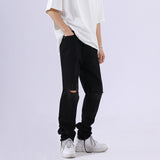Men Jeans Ripped Black Slim Jeans