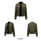 Women's Trench Coat Spring and Autumn Bomber Jacket Women's Zipper Decorations Rib-Knit Cuff Quilted Women's Jacket