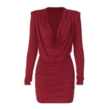Women Dresse Spring Short Skirt Long Sleeve Narrow Dress