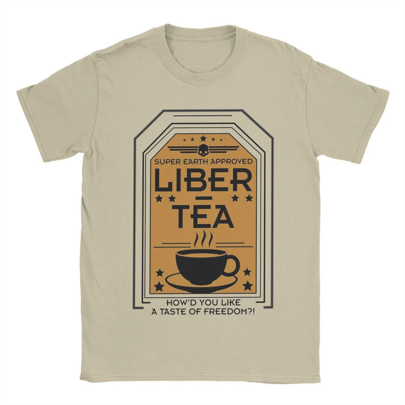 Men's T-Shirts Liber Tea Helldivers Game Vintage Cotton Tees