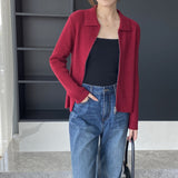 Women Cardigan Sweater Autumn Sweater Coat Casual Long Sleeve Zipper Knitted Top Polo Collar Women's Cardigan 8t8269