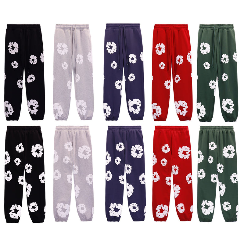 Denim Tears Outfit:Hoodie/Sweatpants (Separate Purchase Options) Puff Print Couple Loose Hooded Sweater