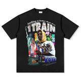 Asap Rocky T Shirts ASAP A $AP ROCKYT-Shirt Men's Loose Small Neckline Short Sleeve