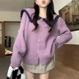 Women Knitwear Autumn Winter Retro Sweater Slim-Fit Knitted Cardigan