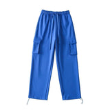 Women Sweatpants Spring and Autumn Leisure Pocket Wide Leg Pants