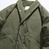 Unisex Winter Cotton Coat Lapel down Jacket Retro Loose Velvet down Jacket