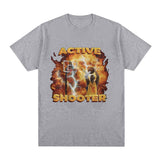 Active Shooter Funny Basketballer Meme Graphic T-shirt Men