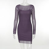 Women Dresses Mesh Camisole Two-Piece Set Sexy Skirt