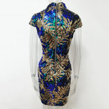 Women's Sexy Casual Vintage Green Sequins Dress