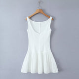 Women Dresses Summer Lace Sleeveless Backless Dress Sexy Skirt (Xds0414)