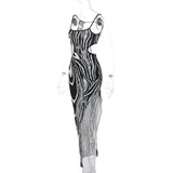 Women Dresses Winter Sexy Backless Hollow out Split Sling Dress