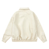 Unisex Jacket Fall Retro Lapels Leather Jacket