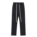 Men Sweatpants Solid Color Casual Trousers Baggy Straight Trousers