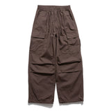 Men Sweatpants Workwear Casual Pants Men's Pleats Drawstring Ankle-Tied Loose-Fitting Wide-Leg Trousers