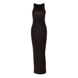 Women Dresses Summer Sexy U Collar Slim Fit Vest Dress