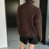Women Winter Knitted Sweater Loose-Fitting Long Sleeve Sweater Sweater 1t8849