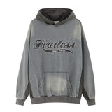 Men Hoodie Denim Hooded Top Washed and Worn Hooded Sweater