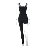 Women Jumpsuit Spring/Summer Sling Solid Color Jumpsuit