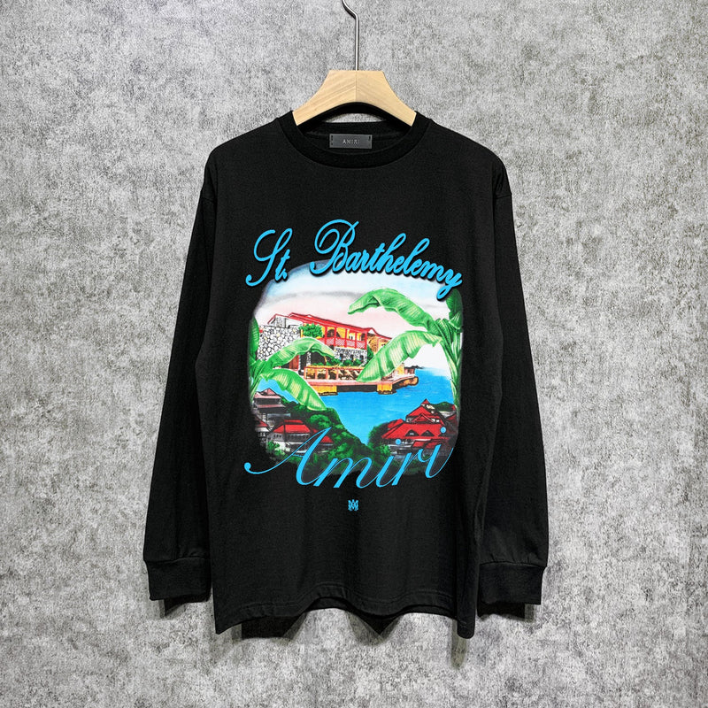 Amiri Long Sleeve Shirt Fashion Brand Long Sleeve Long-Sleeved T-shirt Blouse