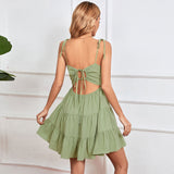 Women Dress Spring Sling Holiday Dress Tube Top Casual Beach Dress