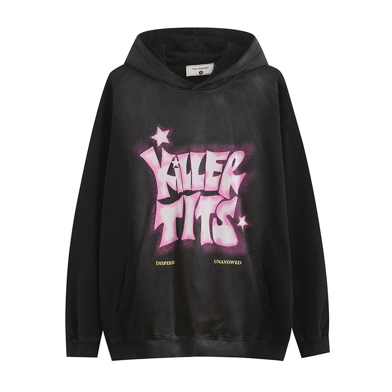 Men Hoodie Graffiti Dopamine Couple Hooded Sweater
