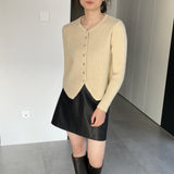 Women Cardigan Sweater Spring Sweater Cardigan Long Sleeve Button Sweater Q720