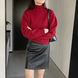 Women Winter Knitted Sweater Sweater Women's Short Autumn and Winter Top 8t8289
