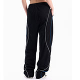 Men Sweatpants Irregular Stripes Sports Pants Drawstring Ankle-Tied Trousers Loose Straight Casual Sweatpants