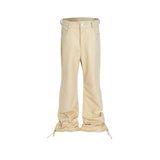 MIJKO Mens Vintage Pants Drawstring Casual Bootcut Pants