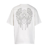 CHH Chrome Heart T Shirts T-Shirt Hot Diamond Angel Wings Cross Cotton Short Sleeve