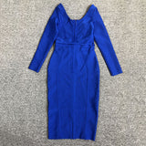 Women's Evening Dress round Neck Long Sleeve Bandage One-Piece Dress