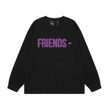 Vlone Sweatshirts Autumn and Winter Purple Big V Letter Crew Neck