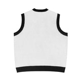 Men Vest Letter V-neck Knitted Sweater Vest