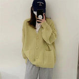 Women Knitwear Fall/Winter V-neck Sweater Coat Loose Knitted Cardigan
