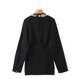 Women Sweater Knitwear Knitting Suit Sexy Sling Dress Ripped Sweater Two-Piece Set