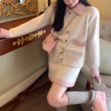 Women Knitwear Fall and Winter Lapels Sweater Loose Knitted Cardigan