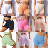 Women Yoga Sports Shorts Quick-Drying Breathable Threaded Tight Cycling Sports Yoga Fitness Shorts