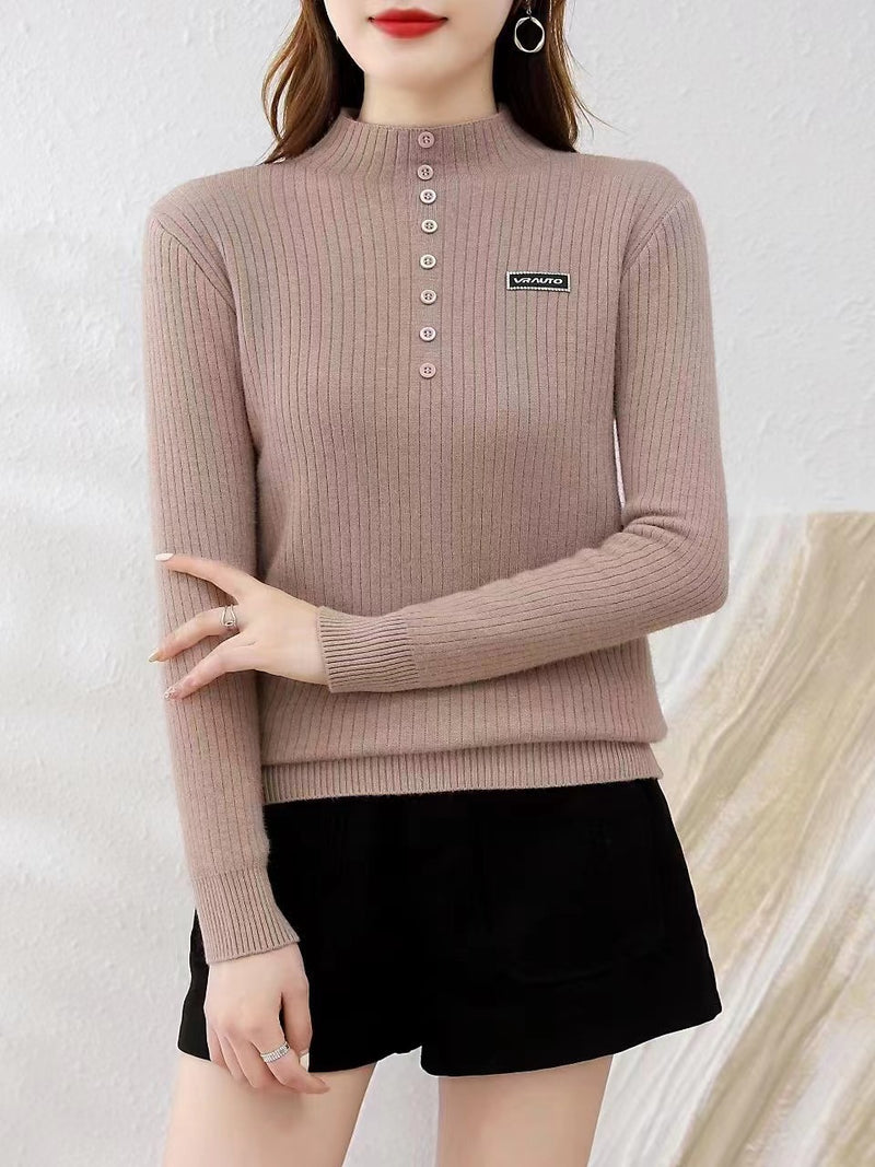 Women Knitted Pullover Autumn and Winter Turtleneck Thermal Sweater Sweater