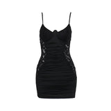 Women Dresses Spring Wind Strap Stitching Lace Sheath Sexy Dress