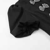 Women Dresses Summer round Neck Love Short Sleeve Dress Hollow Short Skirt (Xds0414)