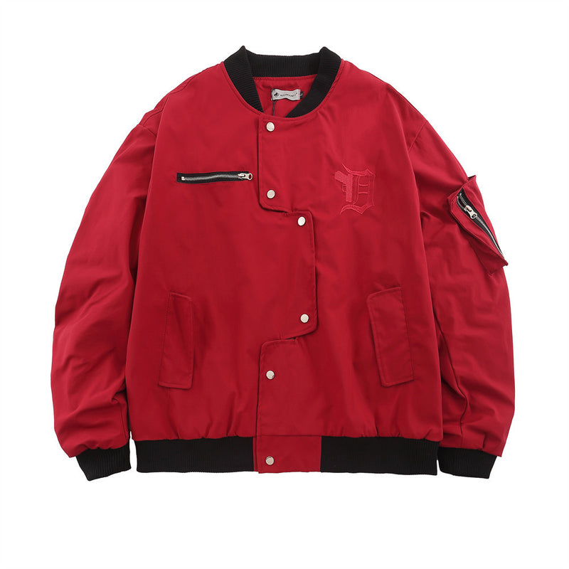 Men Jacket Coat Men's Loose Lapel Embroidered Jacket